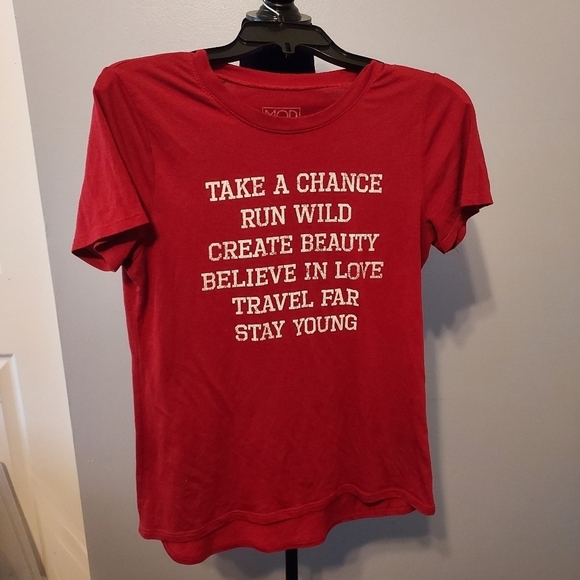 Modern Lux T-Shirt Take A Chance Size Medium Juniors - Picture 1 of 6